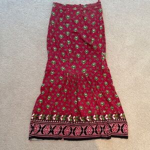 Floral Red strapless dress